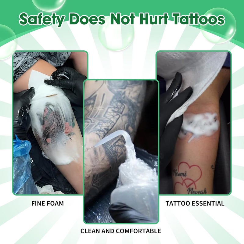 Green Tattoo Soap 4OZ with Foaming Bottle 120ml, Tattoo Supplies for Tattoos Piercings, Clean Skin Equipment - Image 5