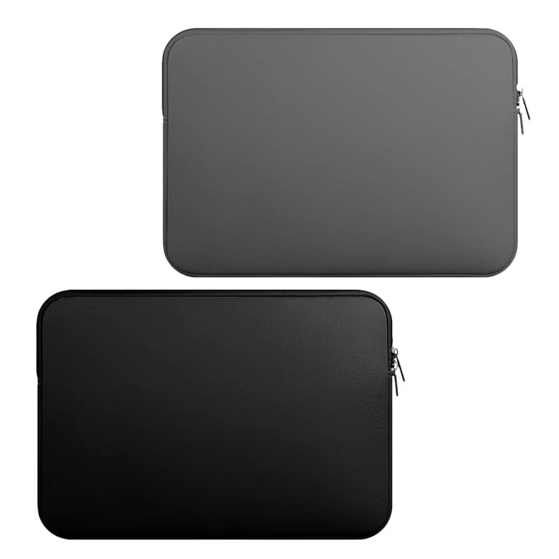 2pcs Laptop Sleeve 13 inch Computer Laptop Sleeve Bag Protective Carrying Case Portable Computer Black and Gray - Image 3