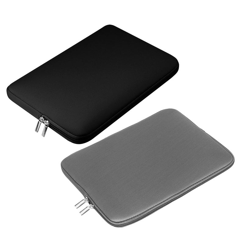2pcs Laptop Sleeve 13 inch Computer Laptop Sleeve Bag Protective Carrying Case Portable Computer Black and Gray - Image 1