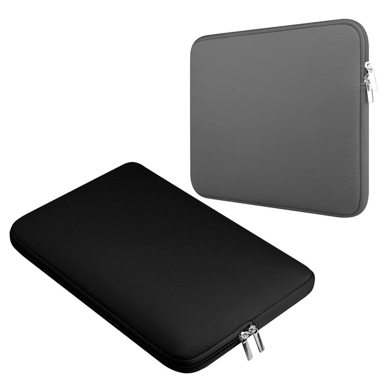 2pcs Laptop Sleeve 13 inch Computer Laptop Sleeve Bag Protective Carrying Case Portable Computer Black and Gray - Image 4