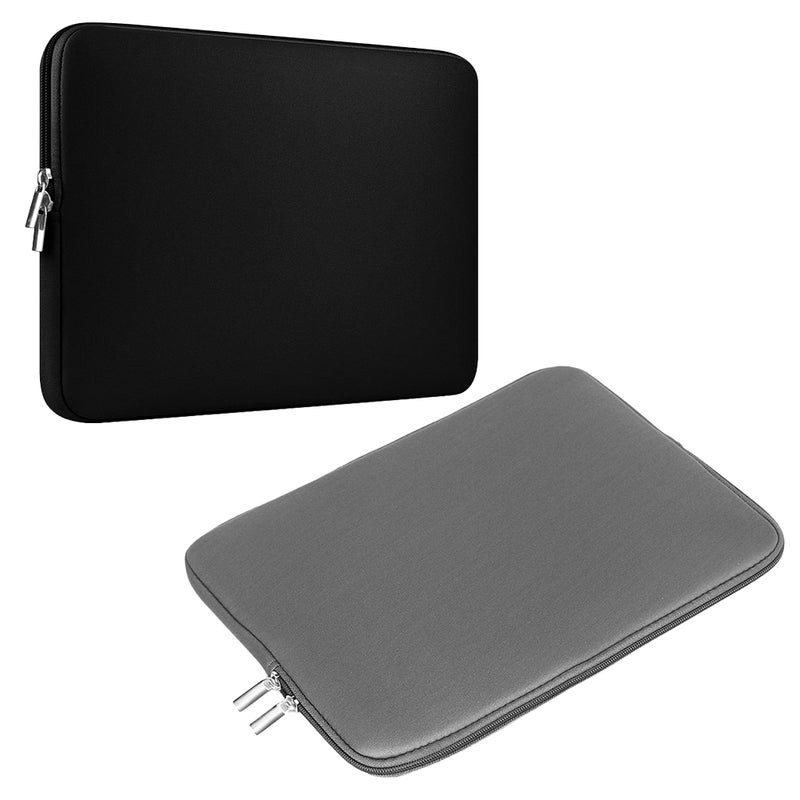 2pcs Laptop Sleeve 13 inch Computer Laptop Sleeve Bag Protective Carrying Case Portable Computer Black and Gray - Image 2
