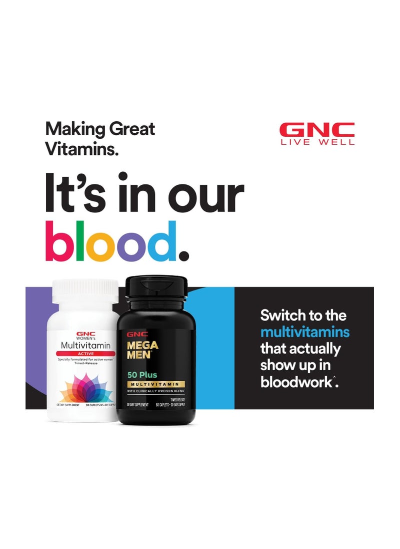 GNC - Mega Men Multivitamin For Heart Health And Immune Support, 180 Caplets - Image 1