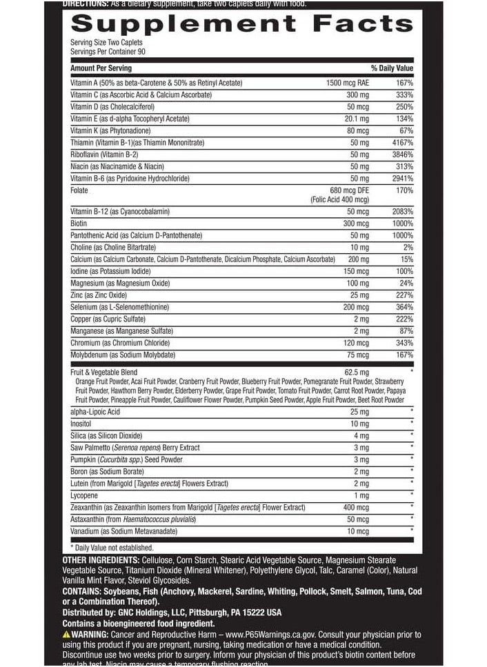 GNC - Mega Men Multivitamin For Heart Health And Immune Support, 180 Caplets - Image 1