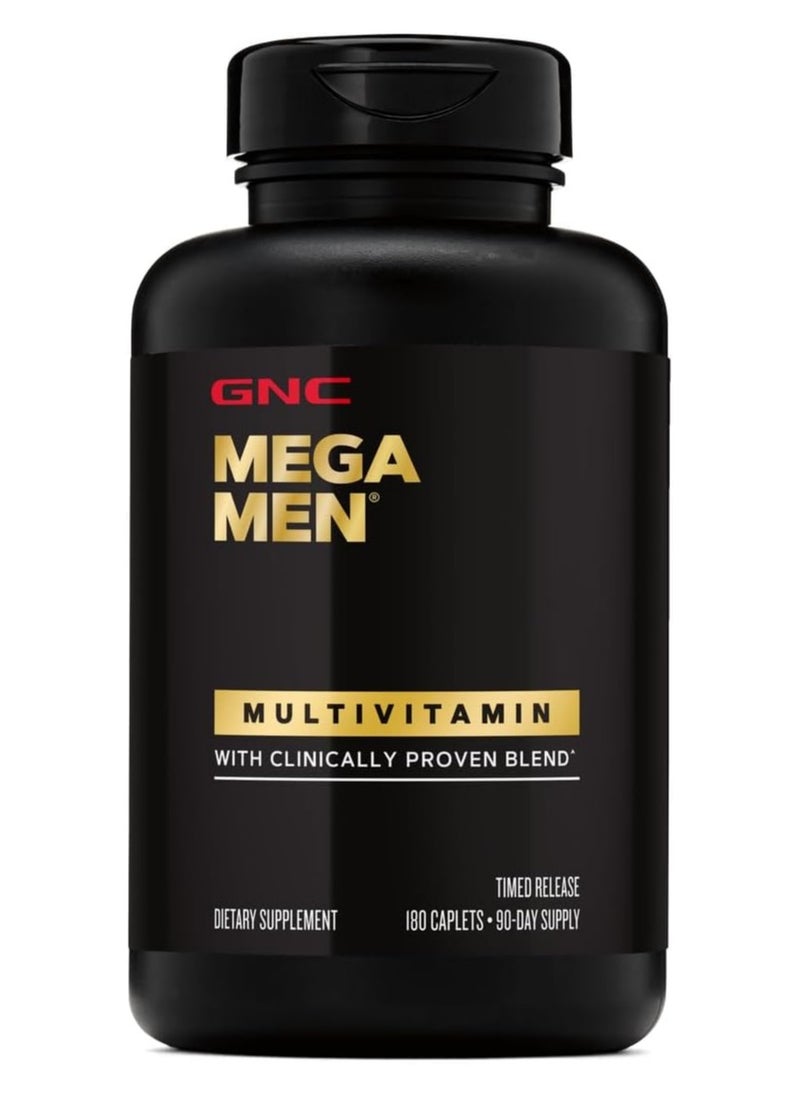 GNC - Mega Men Multivitamin For Heart Health And Immune Support, 180 Caplets - Image 1