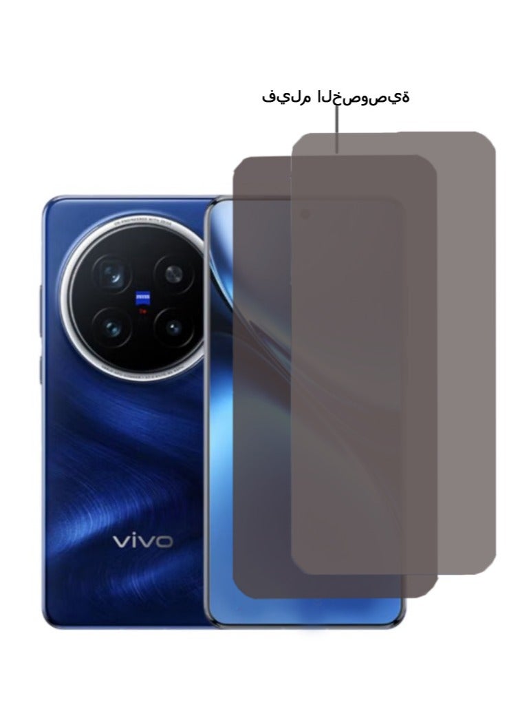 2 Pack for VIVO X200 Pro Privacy Tempered Glass Screen Protector, Ultra HD Tempered Glass Film, Anti-Spy, 9H Hardness, Anti-Scratch, Bubble Free  - Image 1
