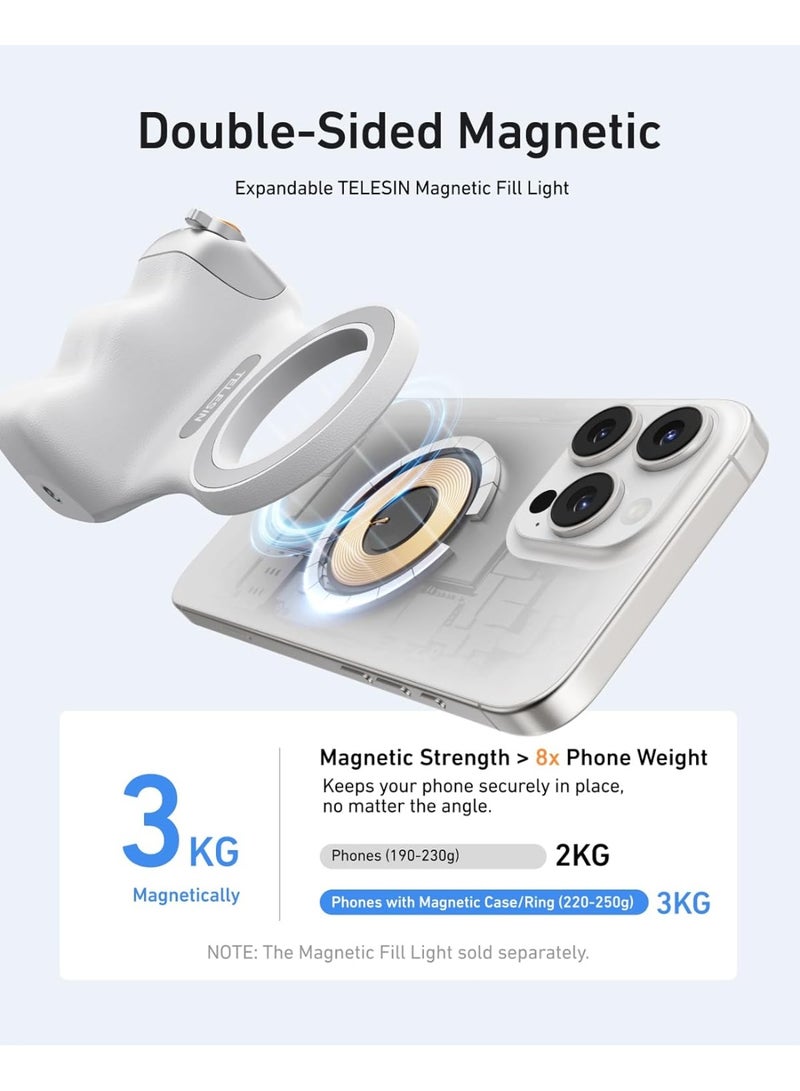 تيليسن مقبض كاميرا مغناطيسي على شكل DSLR لهاتف iPhone وAndroid مع زر مصراع لاسلكي قابل للفصل - برغي 1/4 بوصة - حامل مقبض كاميرا الهاتف المريح، ملحق كاميرا لهاتف iPhone - Image 3