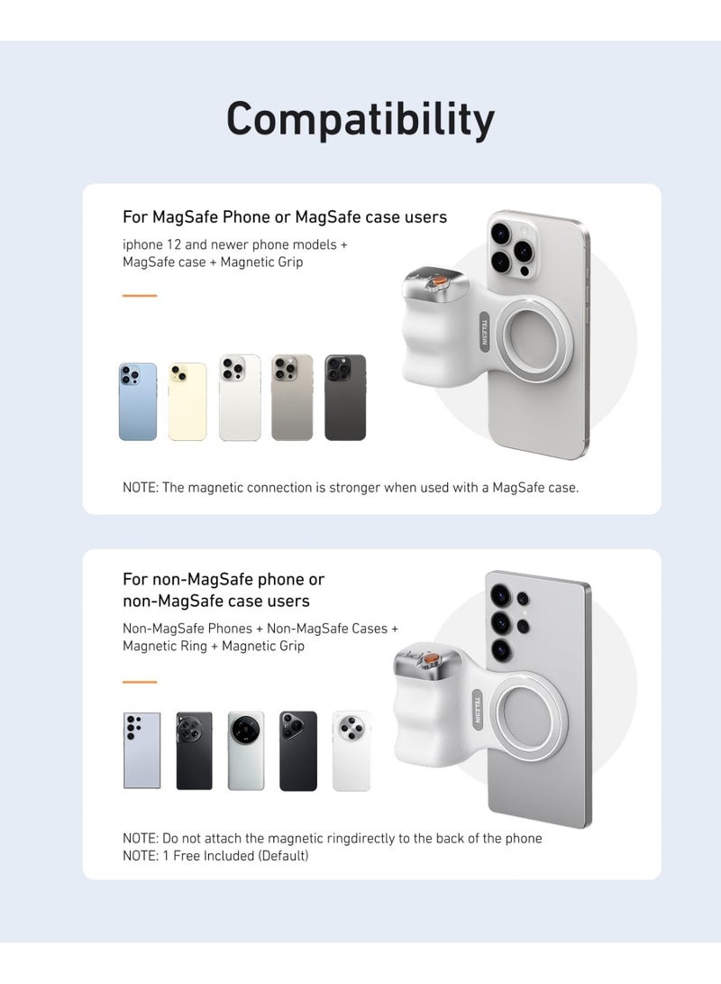 تيليسن مقبض كاميرا مغناطيسي على شكل DSLR لهاتف iPhone وAndroid مع زر مصراع لاسلكي قابل للفصل - برغي 1/4 بوصة - حامل مقبض كاميرا الهاتف المريح، ملحق كاميرا لهاتف iPhone - Image 4