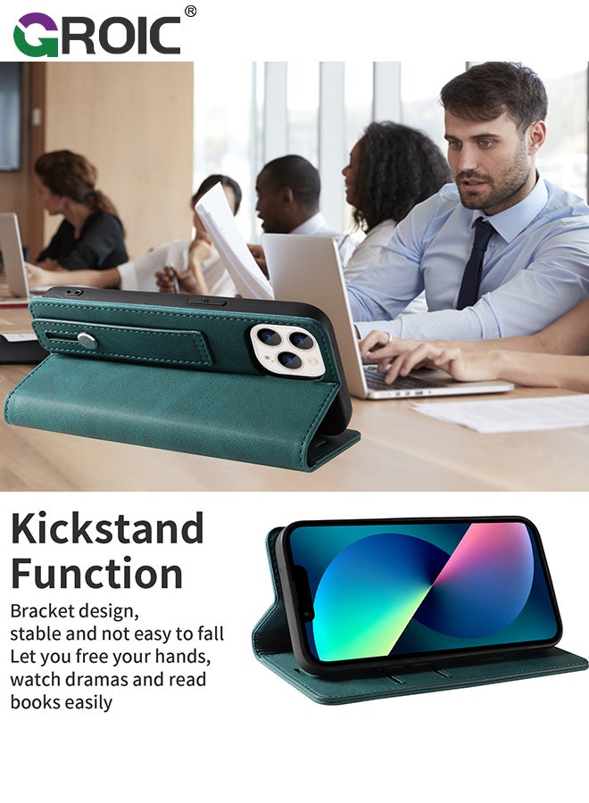 GROIC For iPhone 15 Pro Case,Luxury Leather Wallet Cover, Leather Wallet Case Classic Design with Card Slot and Magnetic Flip Flip Folding Case for iPhone 15 Pro Phone Shell 6.1''  - Image 4