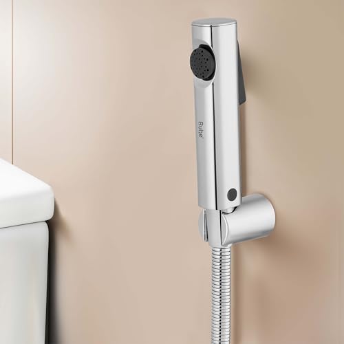 Ruhe® Ion Health Faucet Set for Bathroom/Handheld Jet Spray for Toilet | ABS Hand Shower Spray Gun with 304-Grade Stainless Steel Flexible Shower Tube 1 Meter and Wall Hook/Holder - Image 1