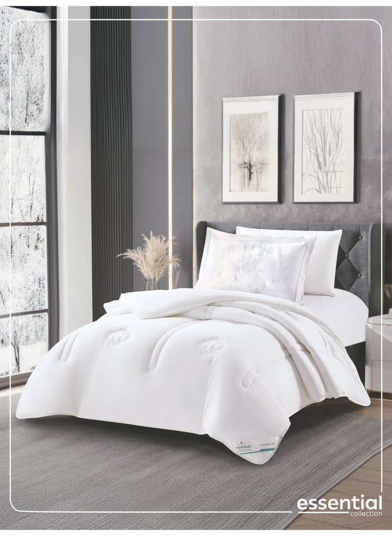 دوناتيلا طقم مفرش ريجنت 4 قطع مقاس مفرد ونص 120 × 200 سم بحشوة ثابتة ابيض - Image 1