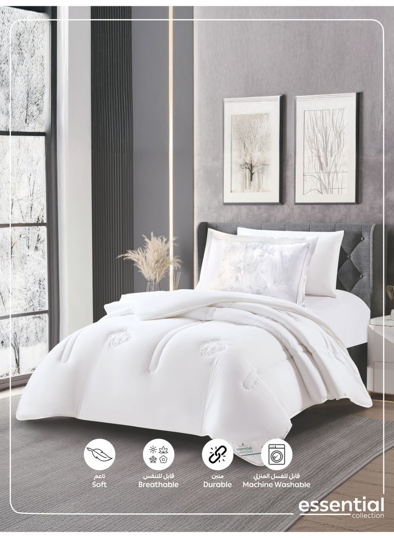 دوناتيلا طقم مفرش ريجنت 4 قطع مقاس مفرد ونص 120 × 200 سم بحشوة ثابتة ابيض - Image 5