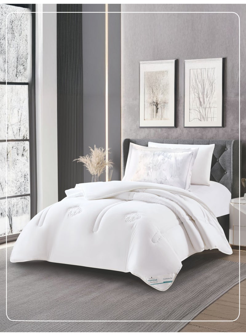 Donetella Bedding Comforter Set, Fits 120x200 cm  Single Size Bed - 4-Pcs Digital Print Quilted Bed Set, Microfiber Fabric - 1 Comforter, 1 Fitted Sheet, 1 Pillowcase And  1 Pillow Sham - Image 1