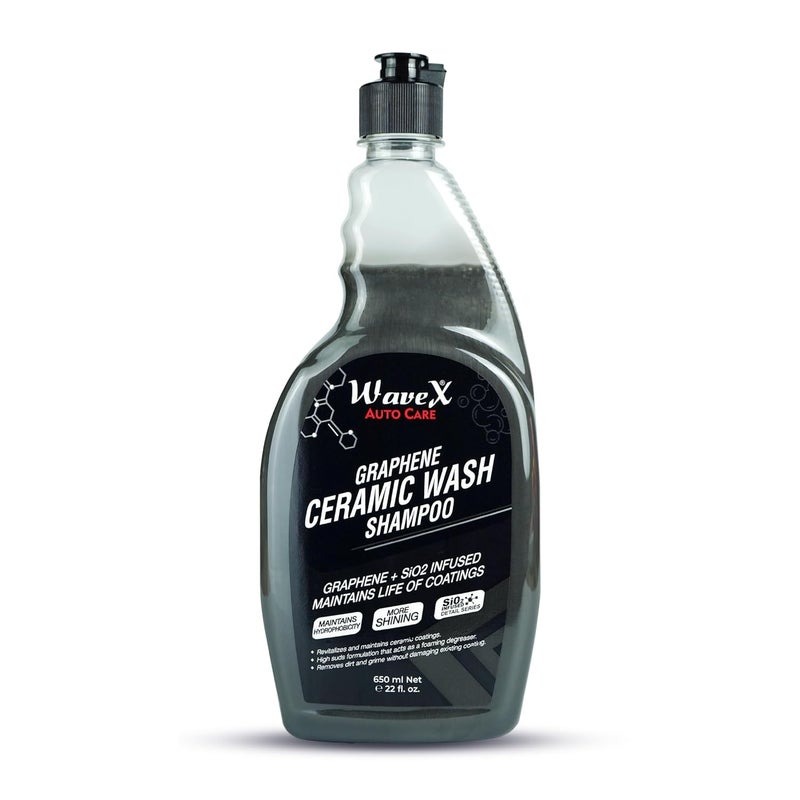 Wavex Car Shampoo Ceramic Car Wash 650 ml | Specially for Ceramic Coated Vehicles | Graphene+SiO2 Infused | Maintains Life of Coating - Image 1
