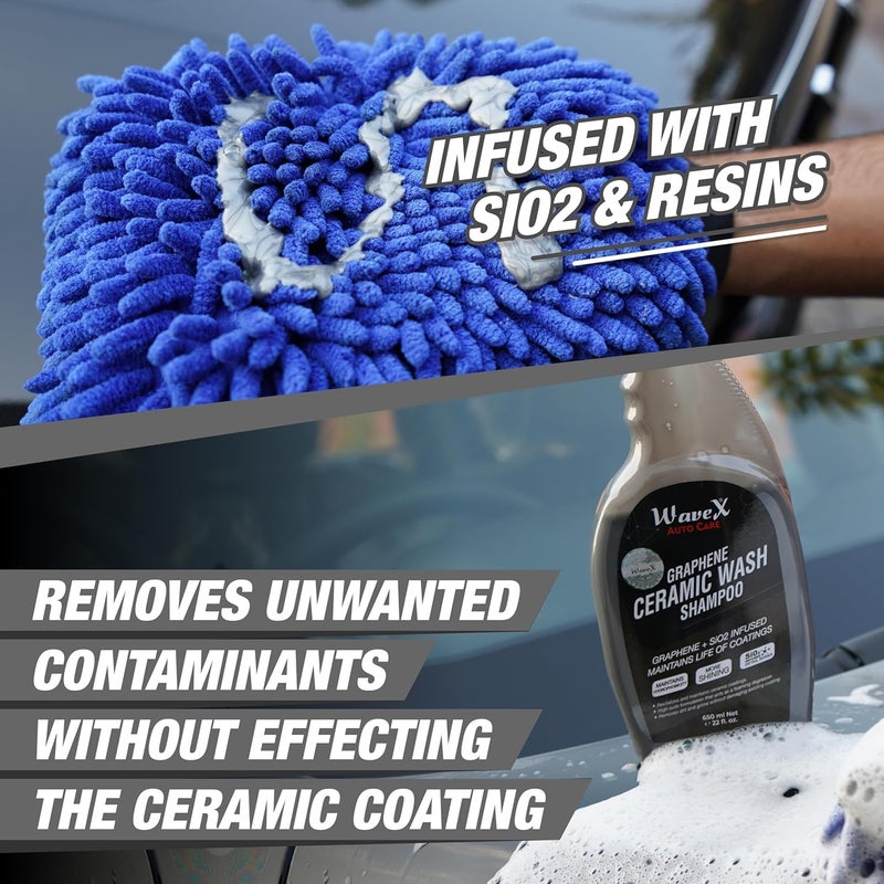 Wavex Car Shampoo Ceramic Car Wash 650 ml | Specially for Ceramic Coated Vehicles | Graphene+SiO2 Infused | Maintains Life of Coating - Image 3