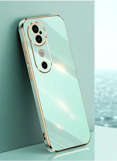 Back Case Cover for VIVO V40 5G Back Cover | Gold Electroplating Chrome | Raised Edges | Super Soft-Touch | Bumper Back Case for VIVO V40 5G