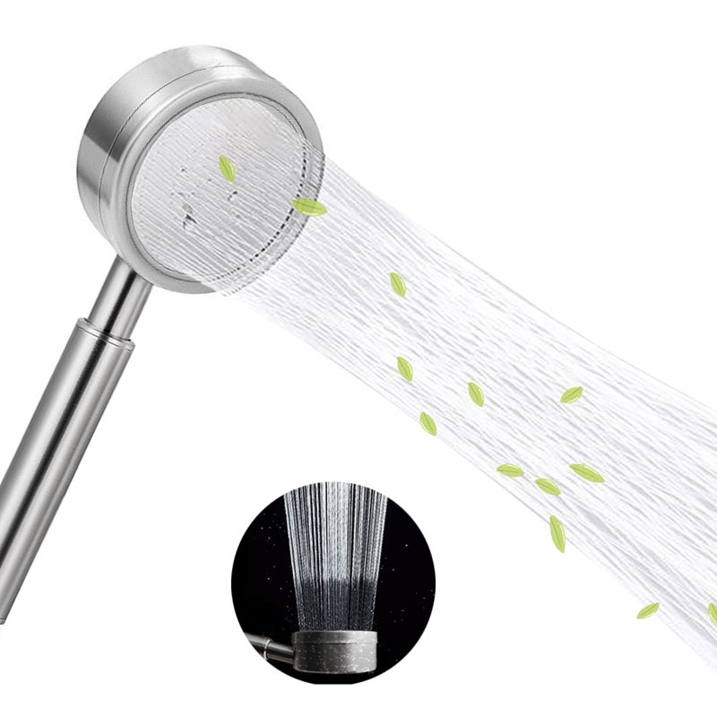 Stainless Steel Shower Head Holder: 304 Stainless Steel, Rust-resistant, High-pressure Water Boost, 1.5M Shower Hose - Filtering Cotton For Easy Cleaning, Interwoven Grid Water Pattern For Home Bathro - Image 1