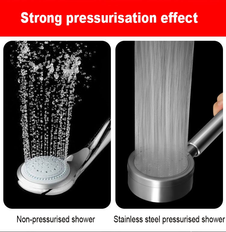 Stainless Steel Shower Head Holder: 304 Stainless Steel, Rust-resistant, High-pressure Water Boost, 1.5M Shower Hose - Filtering Cotton For Easy Cleaning, Interwoven Grid Water Pattern For Home Bathro - Image 4