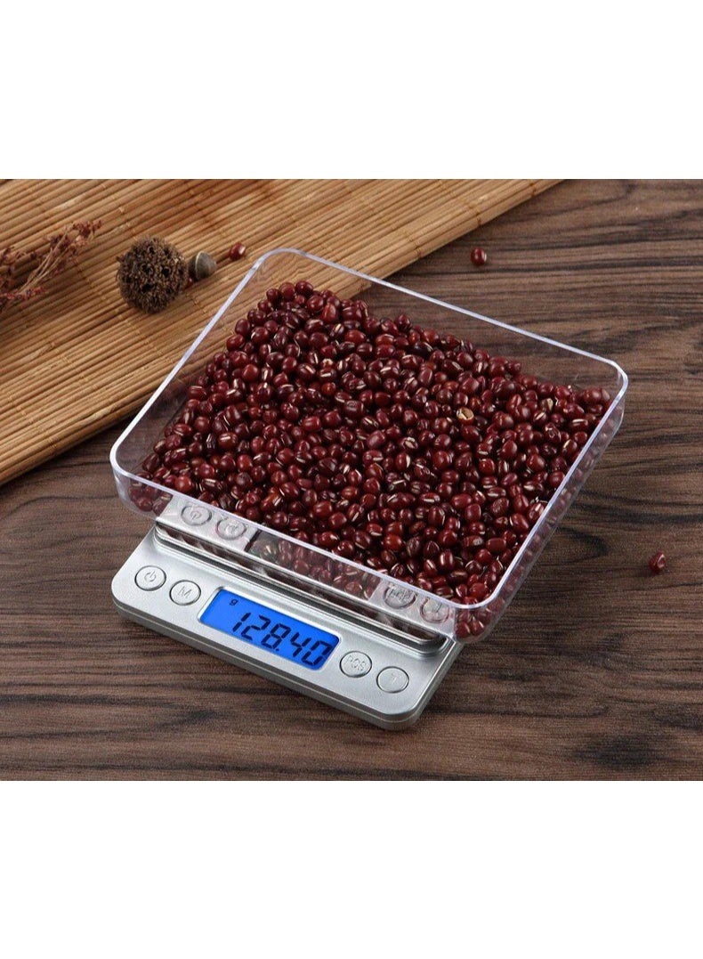 BAIG Portable Electronic Food Scales 3000g/0.1g Postal Kitchen Jewelry Weight Balance Digital Scale 500g 0.01 Precision Scale - Image 2