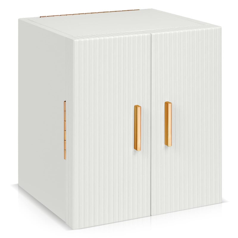 Dajasan Large Jewelry Box for Women, Jewelry Holder Organizer Box with 3 Drawers, 4-Tier Jewelry Storage Organizer with Mirror for Necklace Ring Bracelet Watch, Gift Idea (White) - Image 1