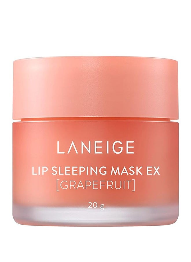 LANEIGE Lip Sleeping Mask EX Grapefruit 20g, Moisturizing Lip Treatment with Vitamin C + Shea Butter for Soft Hydrated Lips, Overnight Repair, Lip Balm For Dry Chapped Lips, Lasting Hydration  - Image 1