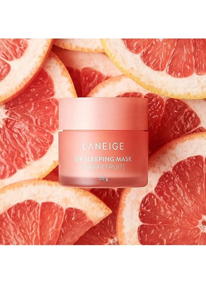LANEIGE Lip Sleeping Mask EX Grapefruit 20g, Moisturizing Lip Treatment with Vitamin C + Shea Butter for Soft Hydrated Lips, Overnight Repair, Lip Balm For Dry Chapped Lips, Lasting Hydration  - Image 4