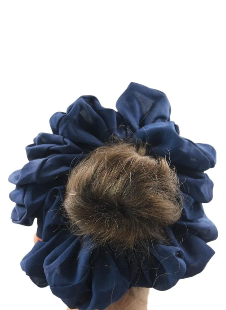 دىدانيالا D'Daniela - Elastic Volumizing Hijab Scrunchie Tie Bun - Navy Blue