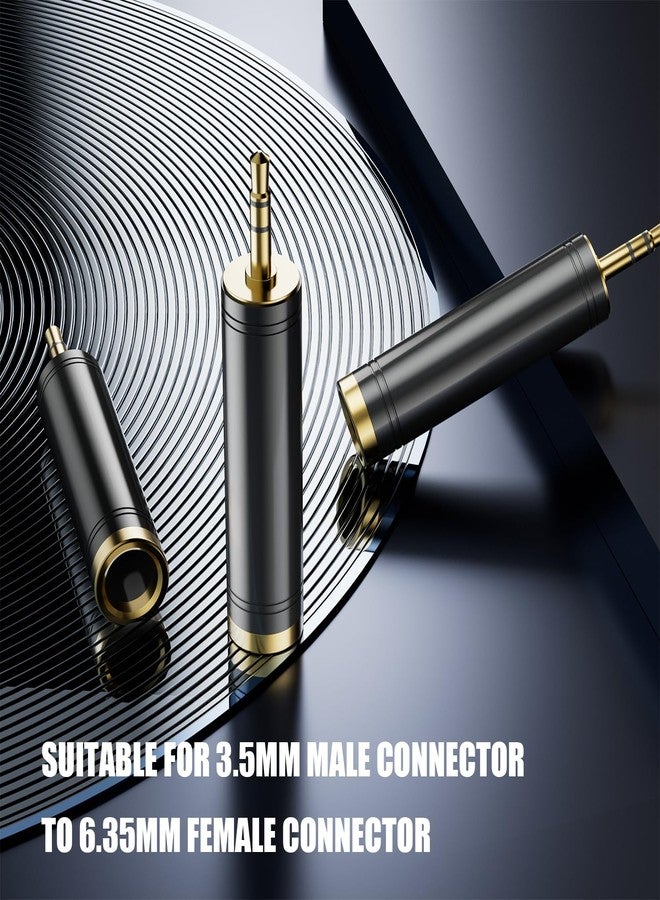 Eanetf 3.5mm to 1/4'' Stereo Gold-Plated Pure Copper Adapter, 1/8 Inch Mini Jack Male to 1/4 Inch Female Jack Stereo Adapter for Headphone Amp Adapte (1PACK-Black) - Image 2