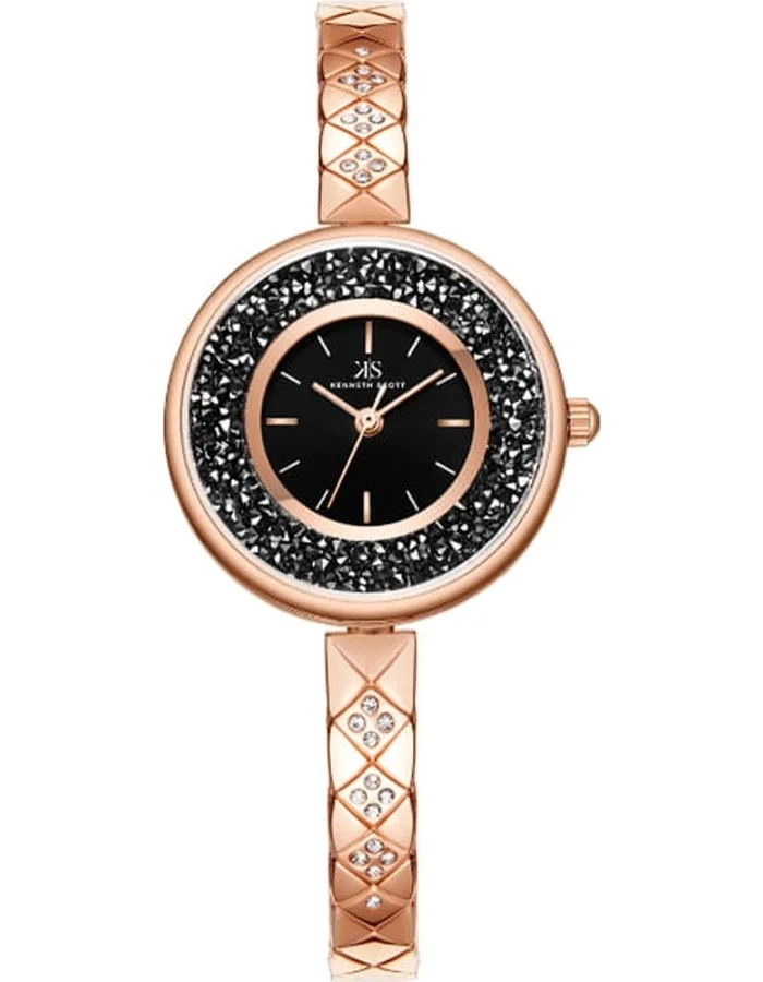 KENNETH SCOTT Kenneth Scott K23515-RBKB Women's Analog Display Watch & Stainless Steel Strap Rose Gold