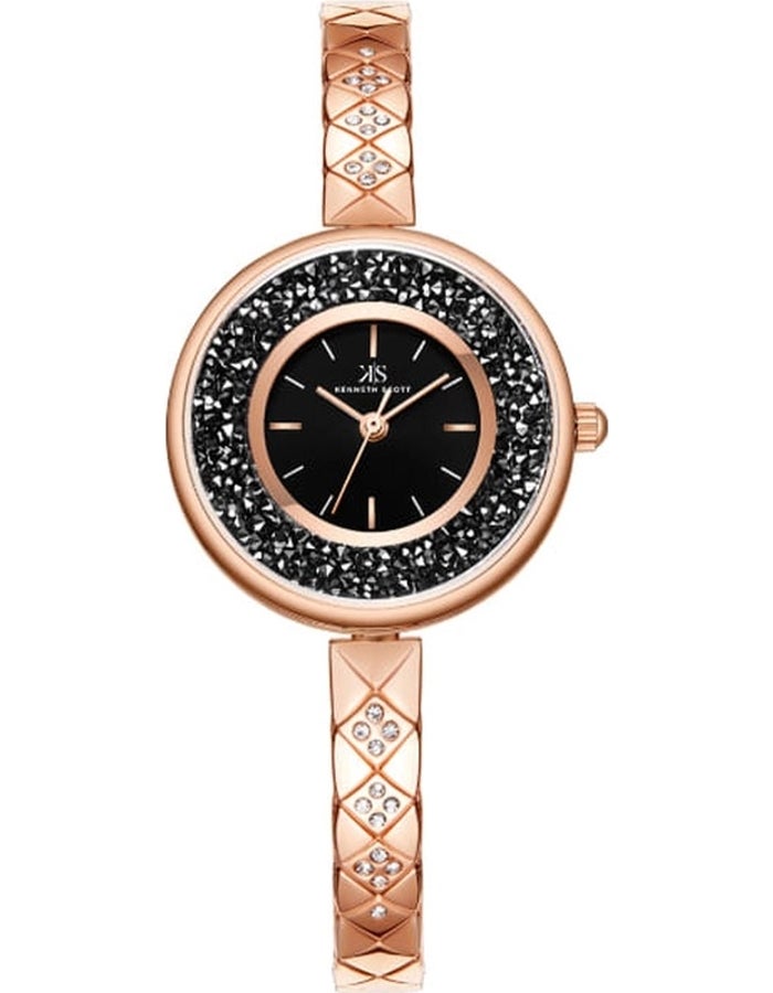 كينيث سكوت ساعة كينيث سكوت نسائية بعقارب وسوار ستانلس ستيل لون ذهبي وردي - Image 1