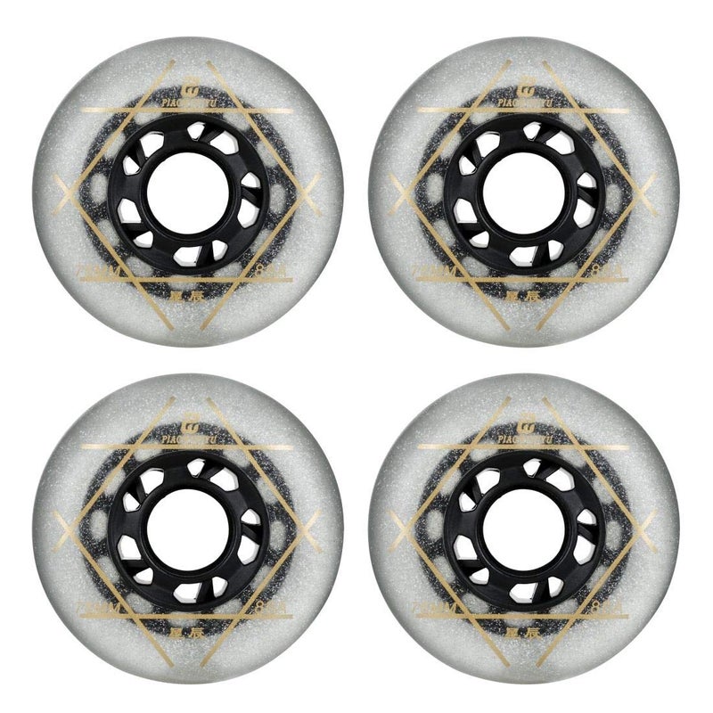 SzBlaZe 88A PU Wear Resist Sliding FSK Inline Roller Skate Replacement Wheels Without Bearings Pack of 4 72mm 76mm 80mm for Inline Skate Wave Board Caster Board Street SurfWhite 76mm - Image 2