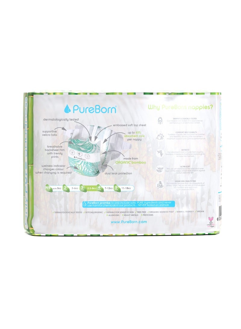 PureBorn Organic Diapers Size-3 5.5-8kg Single Pack Pineapple Print 28 Diapers - Image 2