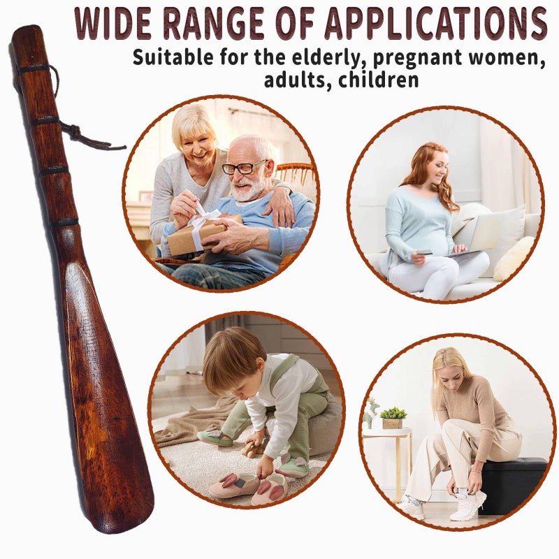 IVICOO Shoe Horn Long Handle for Seniors,Shoe Horns for Men,Women(12.5" Wood) - Image 4