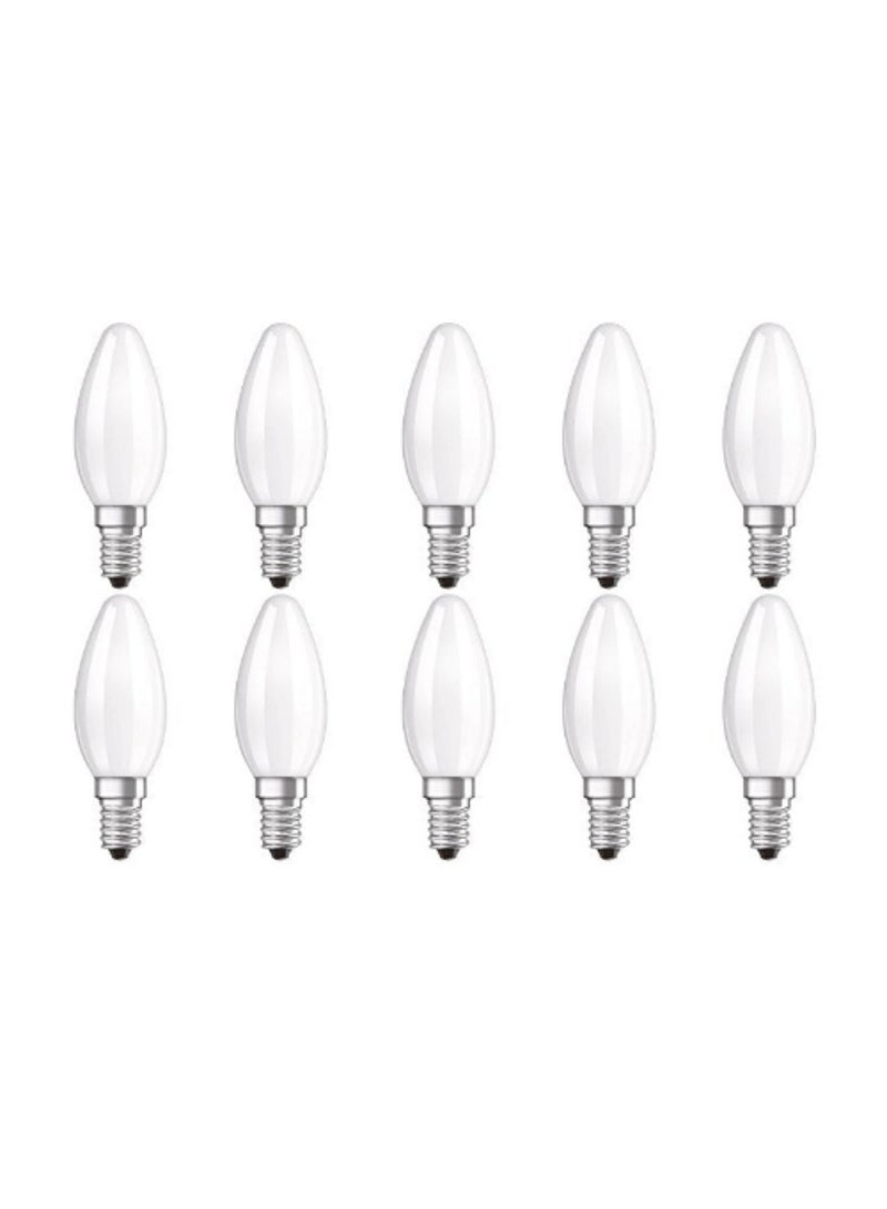 OSRAM Osram LED Retrofit CLASSIC B / LED lamp, classic mini candle shape: E14, 4 W, 220…240 V, 40 W replacement, frosted, Warm White, 2700 K, Pack of 10 - Image 1