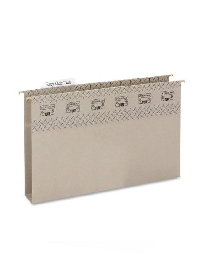Smead TUFF Extra Capacity Box Bottom Hanging Folder, 2" Expansion, 1/3-Cut Easy Slide Tab, Legal Size, Steel Gray, 18 per Box (64340) - Image 1