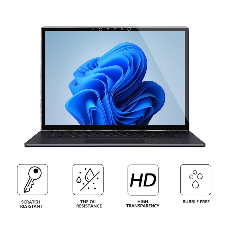 Megoo حماية شاشة ميغو لجهاز Surface Laptop 6/5 بحجم 13.5 بوصة، زجاج مقسى/تركيب سهل/شفاف للغاية/حواف مدورة، متوافق مع Microsoft Surface Laptop 4/3/2/1، عبوة من 2 - Image 5