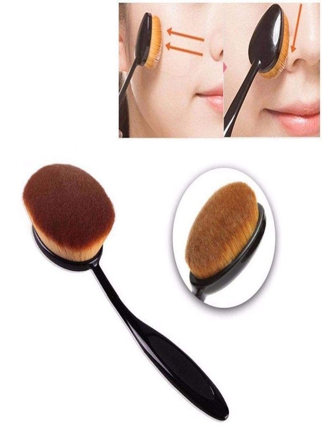 GOLD MAX Oval Foundation Makeup Brush Contour Concealer Eyeliner Blending Cosmetic Brushes Tool For Girls And Women - Image 4