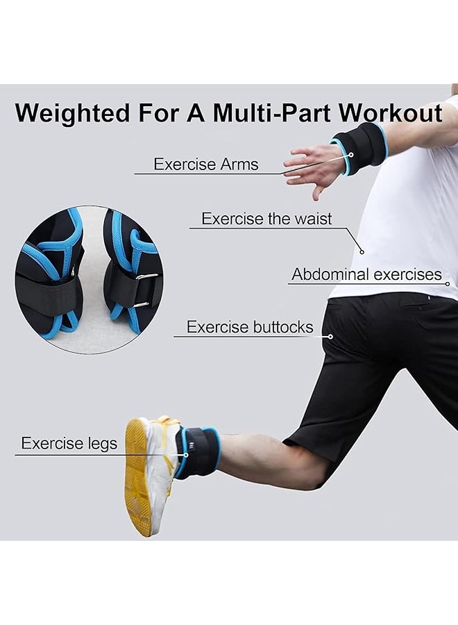 X spring Ankle Weights Set 2 Pcs Adjustable Ankle Weights 0.5Kg Weighted Sandbag Wrist Weights Leg Weights Strength Training Wrist Weights Sets for Man Women Gym Running Fitness Workout - Image 4