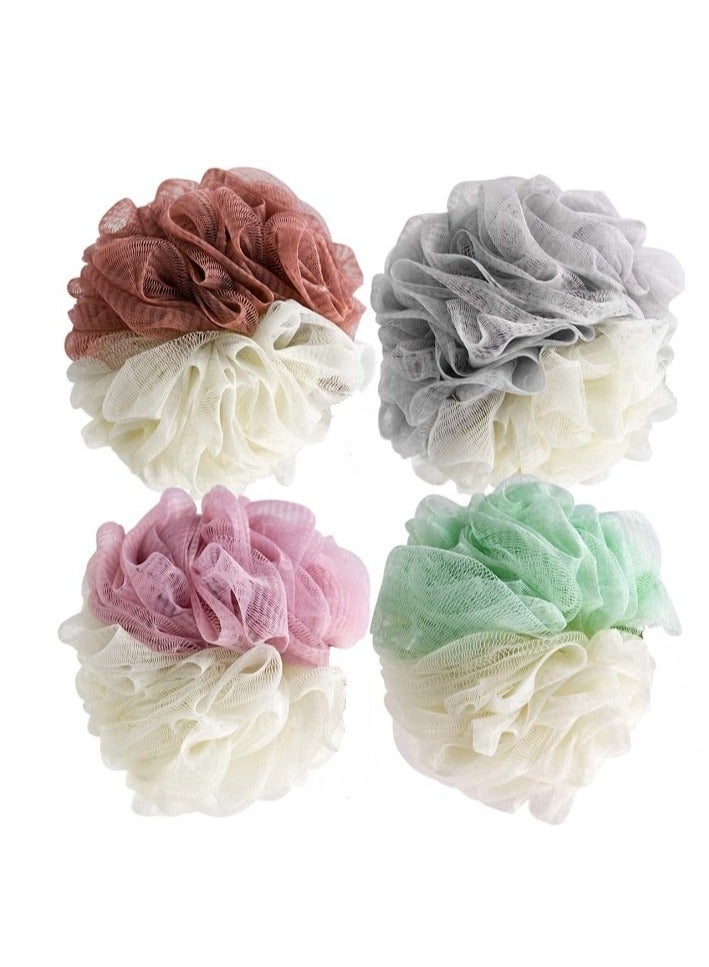 Marrkhor Bath/Shower Sponge Loofah - Mesh Pouf Shower Ball Body Scrubber for Women & Men, for All Skins Loofah Sponge Skincare Tool (4pcs) - Image 2