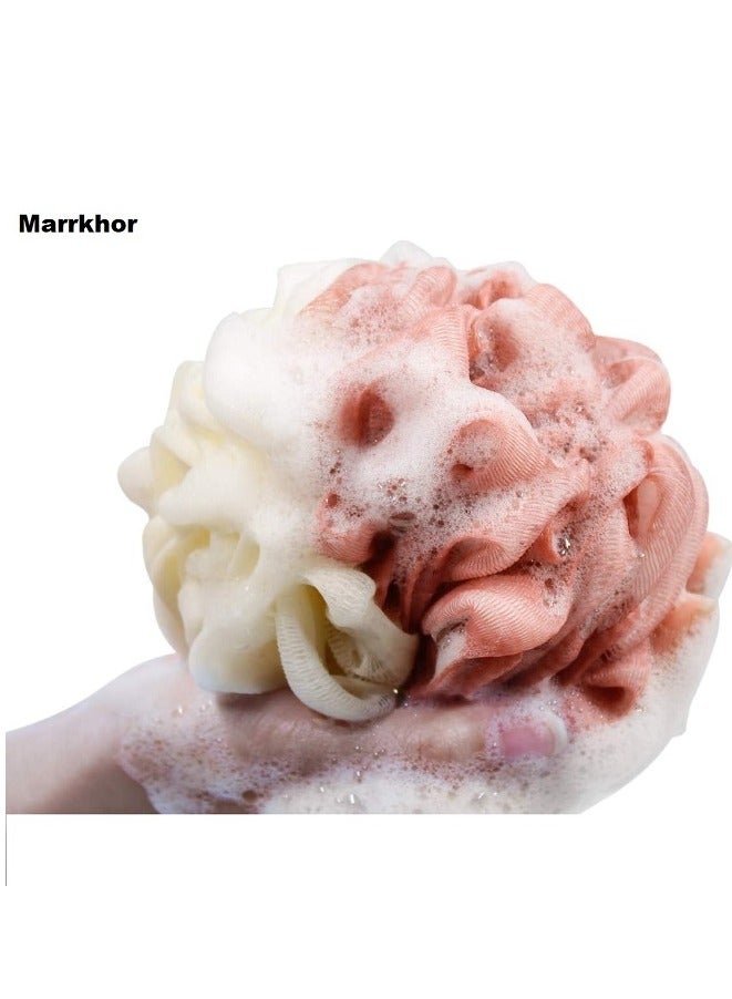 Marrkhor Bath/Shower Sponge Loofah - Mesh Pouf Shower Ball Body Scrubber for Women & Men, for All Skins Loofah Sponge Skincare Tool (4pcs) - Image 3