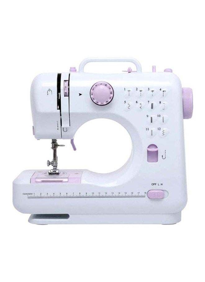 Aralifes - Electrical Sewing Machine Mini Multi-Function Household Sewing Machine Built In Stitch Patterns White/Purple - Image 1