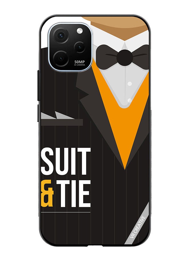 VR CREATIVE Protective Case Cover For Huawei Enjoy 50z Suit N Tie Design Multicolour - Image 1