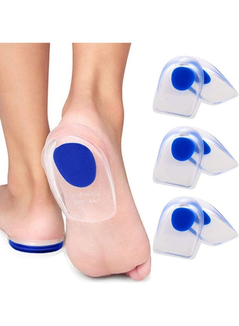Silicone heel pads for foot pain and cracked heels – comfortable cushioning to absorb shock and reduce pressure during walking and long periods of standing – suitable for men and women – 1 pair - Image 2