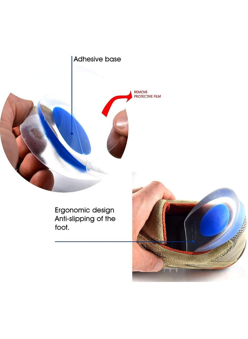 Silicone heel pads for foot pain and cracked heels – comfortable cushioning to absorb shock and reduce pressure during walking and long periods of standing – suitable for men and women – 1 pair - Image 5