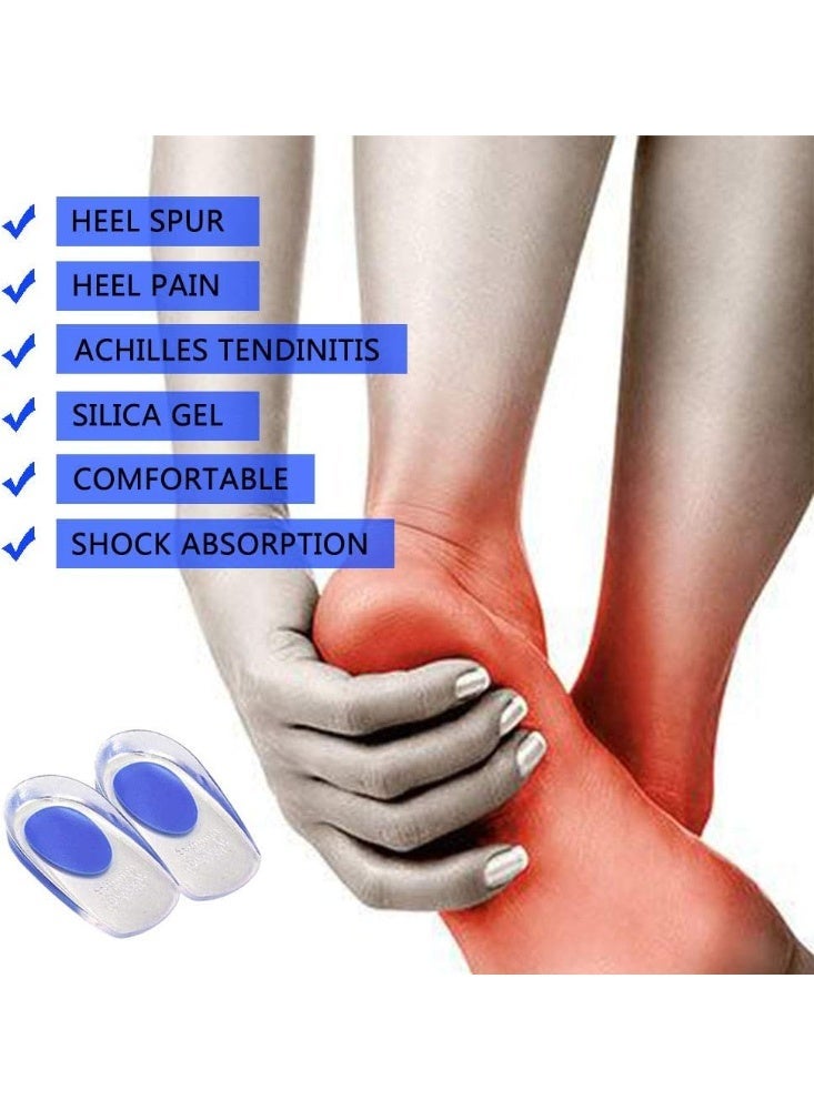 Silicone heel pads for foot pain and cracked heels – comfortable cushioning to absorb shock and reduce pressure during walking and long periods of standing – suitable for men and women – 1 pair - Image 4