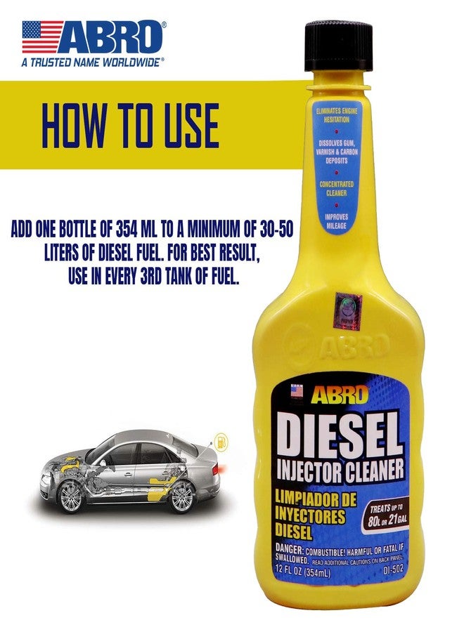 Abro DI-502 SUV Car Diesel Fuel Treatment and Injector Cleaner for Mileage Improvement & Deposit Cleaning (354 ml) - Image 5