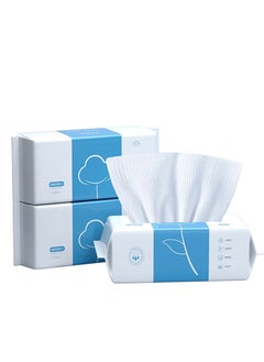 Peachjoy Face Towel, Disposable Wet and Dry Cotton Facial Tissues, Unscented Baby Dry Wipes, Thick Cotton Face Wipes For Washing Face, Travel, Baby Care, Makeup Remover (300Count, Pack of 3)  - Image 1