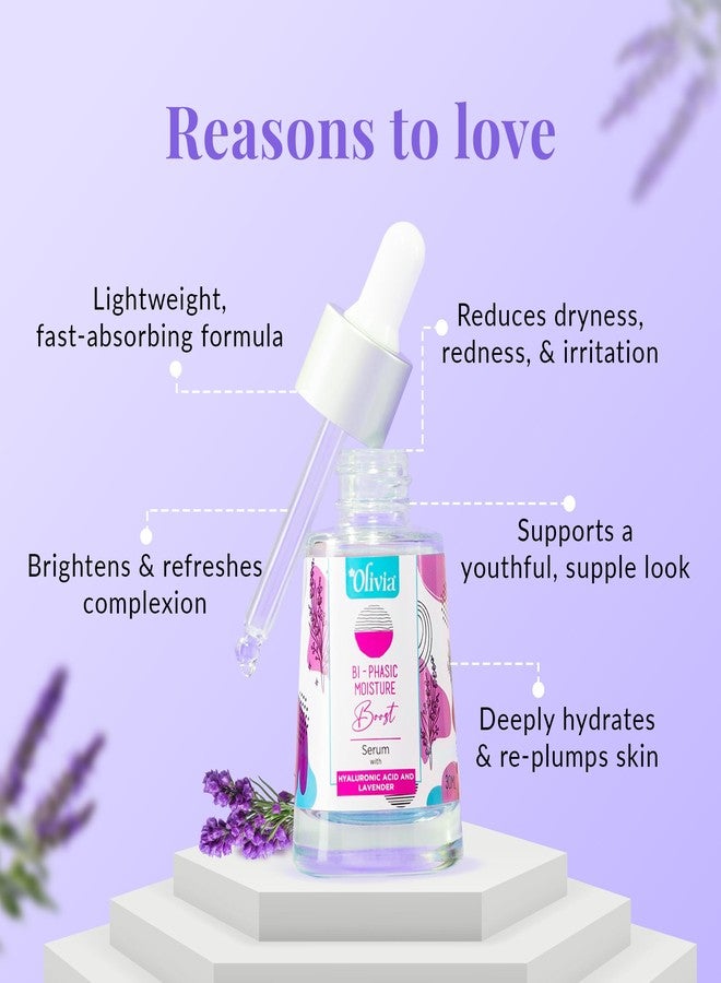 أوليفيا سيروم أوليفيا ثنائي الطور مع حمض الهيالورونيك متعدد الجزيئات وزيت اللافندر | ترطيب عميق، ترطيب يدوم طويلاً، وسيروم مهدئ للبشرة | مع خلاصة الصبار والأفوكادو لتغذية البشرة | 30 مل - Image 2