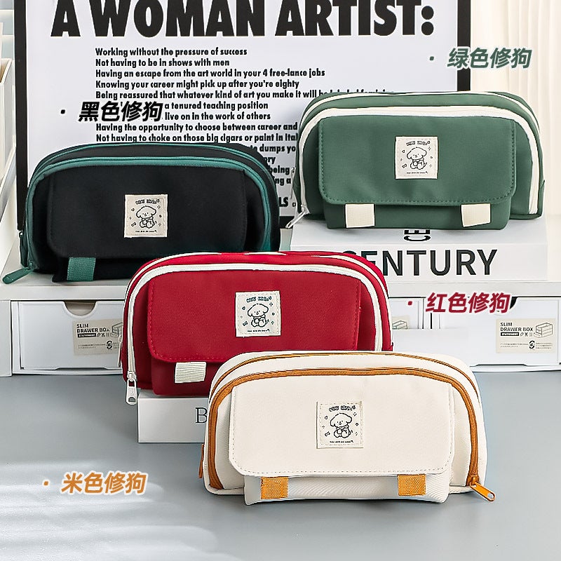 Korean-Style Large-Capacity Pencil Bag – Weaving Material for Girls and Students - Image 5