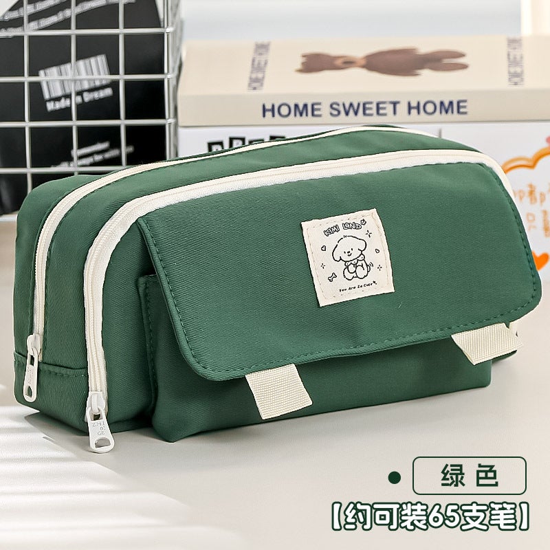 Korean-Style Large-Capacity Pencil Bag – Weaving Material for Girls and Students - Image 1