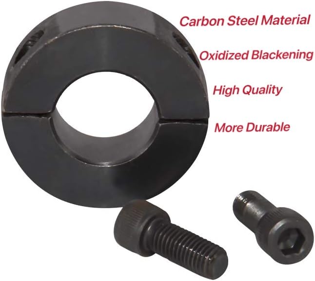 AZSSMUK 1" Bore Double Split Shaft Collar Black Oxide Set Screw Style (4 PCS) - Image 4